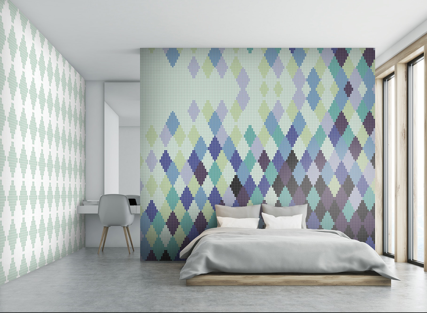1.FIELD_&_FEATURE_modern-bedroom-green-mosaic-tile-pattern-0-by-artaic-0422501