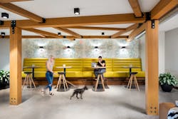 These inviting booths at the Loden-SV function as a coworking space for those needing a change of scenery when working. It can just as easily be used for cocktail hours, meals and coffee breaks. These inviting booths at the Loden-SV function as a coworking space for those needing a change of scenery when working. It can just as easily be used for cocktail hours, meals and coffee breaks.