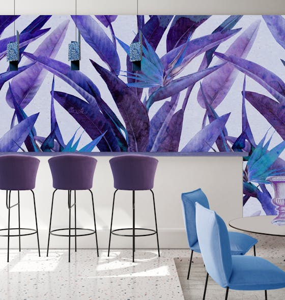 The Birds of Paradise line of acoustical wallcoverings uses state-of-the-art U.S. manufacturing that uses 100% post-consumer BPA-free recycled plastic drinking bottles to create a beautiful visual and auditory room experience.