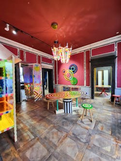 Markus Benesch&apos;s showroom in the 5VIE district was all about color as part of his &apos;Colorflage&apos; concept.