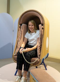 The Hugging Chair was designed by Alexia Audrain and featured at Milan Design Week. The Hugging Chair was designed by Alexia Audrain and featured at Milan Design Week.
