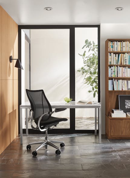 Merging modern design with ergonomic comfort, newly available at Room &amp; Board Business Interiors, both the Liberty Ocean Office Chair and Path office chairs are ergonomically designed seats.