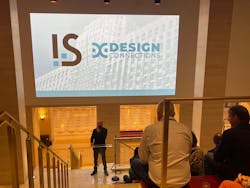 i+s Chief Content Director Robert Nieminen welcomes attendees to the opening keynote address at Design Connections at THE MART in Chicago.