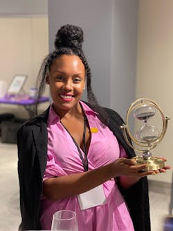 Denise Alexis, CEO of DESIGN-1-1, was the recipient of the newcomer Attendee Disruptor Award. Denise Alexis, CEO of DESIGN-1-1, was the recipient of the newcomer Attendee Disruptor Award.