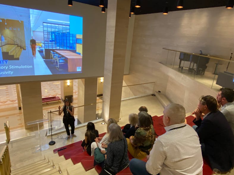 HOK&apos;s Kay Sargent delivers the opening keynote address on neurodiversity at Design Connections.