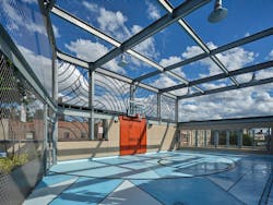 The Bro/Sis space includes a variety of thoughtful elements aimed to support youth development, including a double-height play area and half-court basketball court located on the roof.