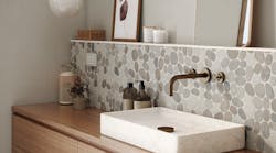 Island Stone Blends Level Pebble Sepia Bathroom Backsplash Fp1sep Hr