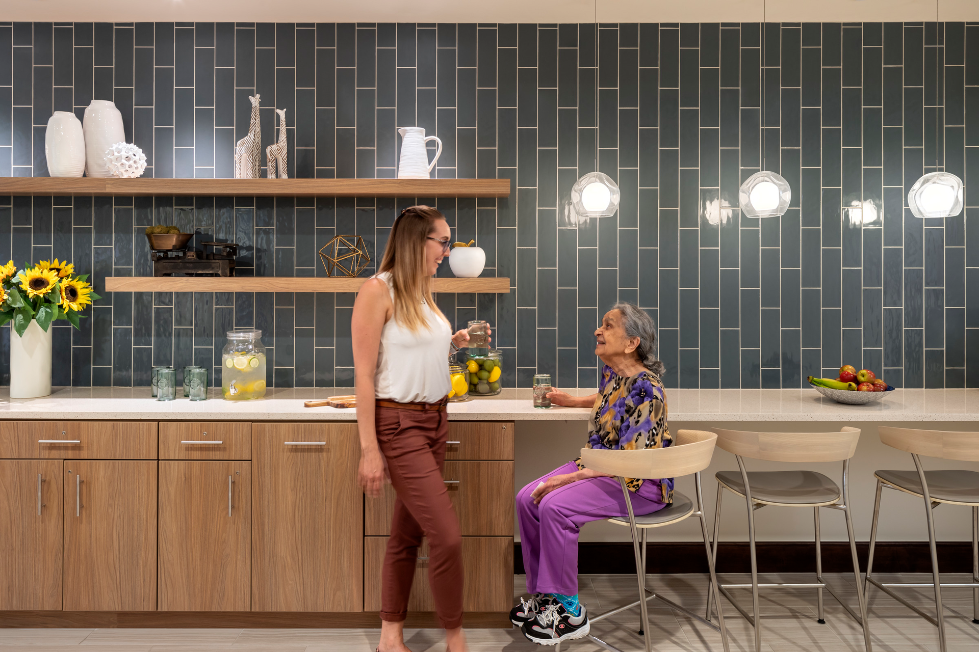 Ingleside at Rock Creek in Washington D.C. offers bright amenities with a residential feel that can support intimate conversations and/or separate togetherness amongst staff and residents.