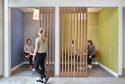 OAK Health Club in Ashburn, VA features intimate coves for some solo downtime or more private conversations. OAK Health Club in Ashburn, VA features intimate coves for some solo downtime or more private conversations.