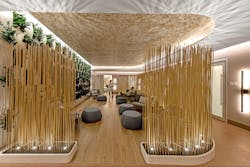 Biophilic elements create a calming sanctuary space at the New York Presbyterian Center for Integrative Health. Biophilic elements create a calming sanctuary space at the New York Presbyterian Center for Integrative Health.