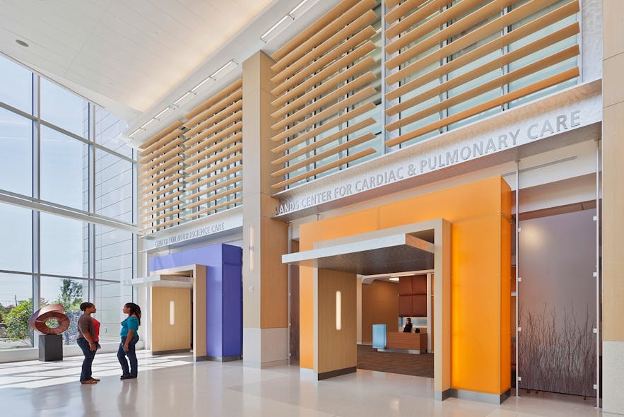 Wayfinding should be simple and intuitive like the color-based system at the Penn Medicine - Princeton Medical Center in Plainsboro Township, NJ, which starts right at the point of entry.