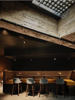 Exposed concrete walls and vault lights the sidewalk above, always connecting guests to their historic location. Exposed concrete walls and vault lights the sidewalk above, always connecting guests to their historic location.