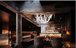 The underground Lyon & Swan supper club features a dark, sexy vibe with luxe seating that offers a view of the stage from every table. The underground Lyon & Swan supper club features a dark, sexy vibe with luxe seating that offers a view of the stage from every table.