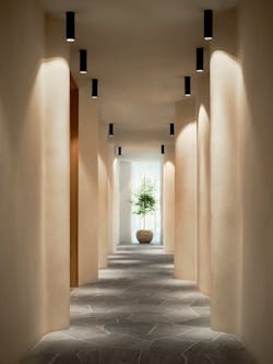 The flagstone on the floor of Bamford Wellness Spa gives the client a sensory, textural experience as they walk across it barefoot. The flagstone on the floor of Bamford Wellness Spa gives the client a sensory, textural experience as they walk across it barefoot.