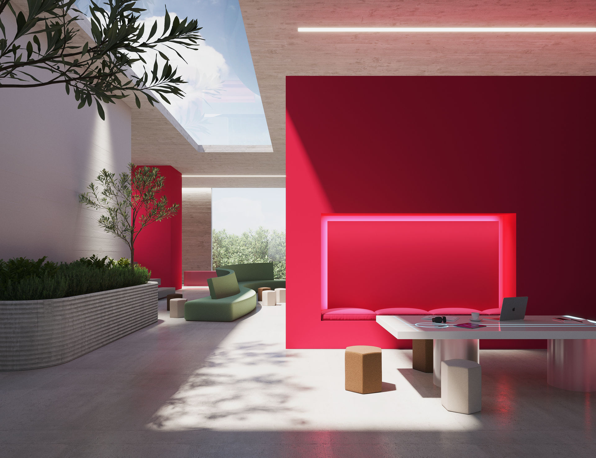 Horizontal Uf Pantone Viva Magenta Office Landscape 01