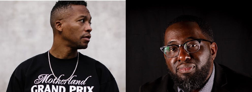 Wasalu Muhammad Jaco, a.k.a Lupe Fiasco (left) and Michael Ford