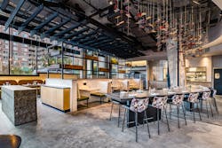 //3877 captured the unique movement and dynamism of the space through the owners' foundational pillars for their F&B vision. //3877 captured the unique movement and dynamism of the space through the owners' foundational pillars for their F&B vision.