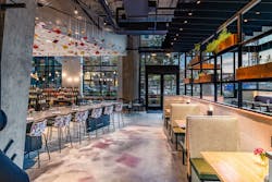 //3877 honored the client’s desire to incorporate natural materials by highlighting the existing materiality of the space, such as the concrete floors, pillars, and exposed ceiling. //3877 honored the client’s desire to incorporate natural materials by highlighting the existing materiality of the space, such as the concrete floors, pillars, and exposed ceiling.