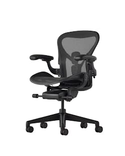 The Herman Miller Aeron Chair is made with ocean-bound plastic. Its recycled content is projected to save 150 tons of plastic annually—equal to approximately 15 million single-use water bottles. The Herman Miller Aeron Chair is made with ocean-bound plastic. Its recycled content is projected to save 150 tons of plastic annually—equal to approximately 15 million single-use water bottles.