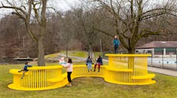 &apos;Together,&apos; located in Pittsburgh, Penn. is a series of undulating surfaces in recyclable aluminum, installed late last year and serving as a table, bench, walkway, place to rest, a stage; you name it. Right next to the Highland Park pool and Lake Carnegie, it was developed through a series of conversations within that community. &apos;It&apos;s always fun to see the unique ways people decide to use our work,&apos; Swanson said. A Live Action Role Play (LARP) club has started to utilize it for their meetings.