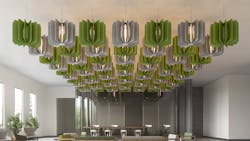 Nightingale says designers are sleeping on acoustic lighting, like the Fräsch Spoke light, featured here in the rectangular edition. Nightingale says designers are sleeping on acoustic lighting, like the Fräsch Spoke light, featured here in the rectangular edition.