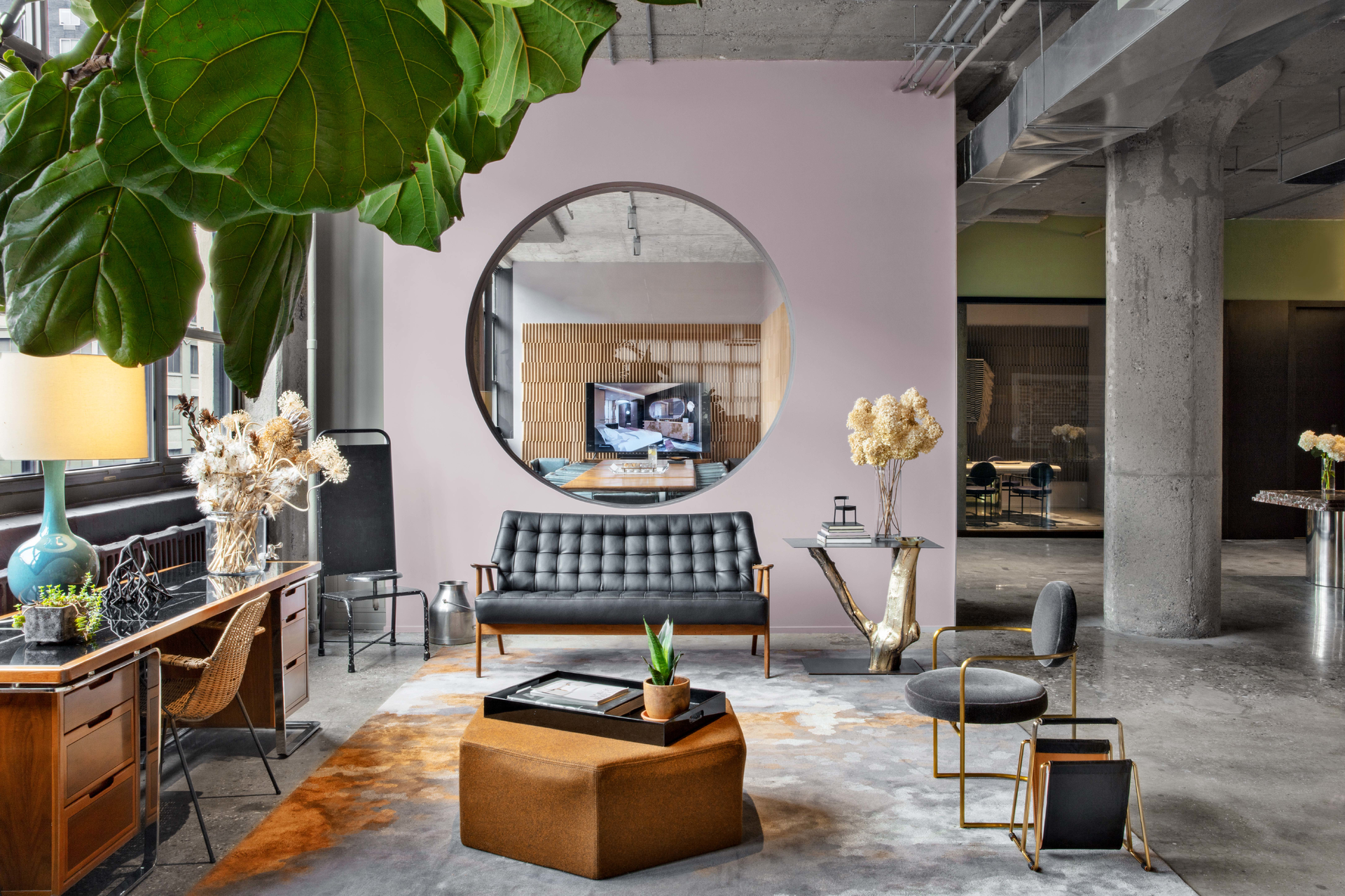 The INC studio space is filled with greenery, collected materials, prototypes, objects and details drawn from their projects, wanderings and passions.