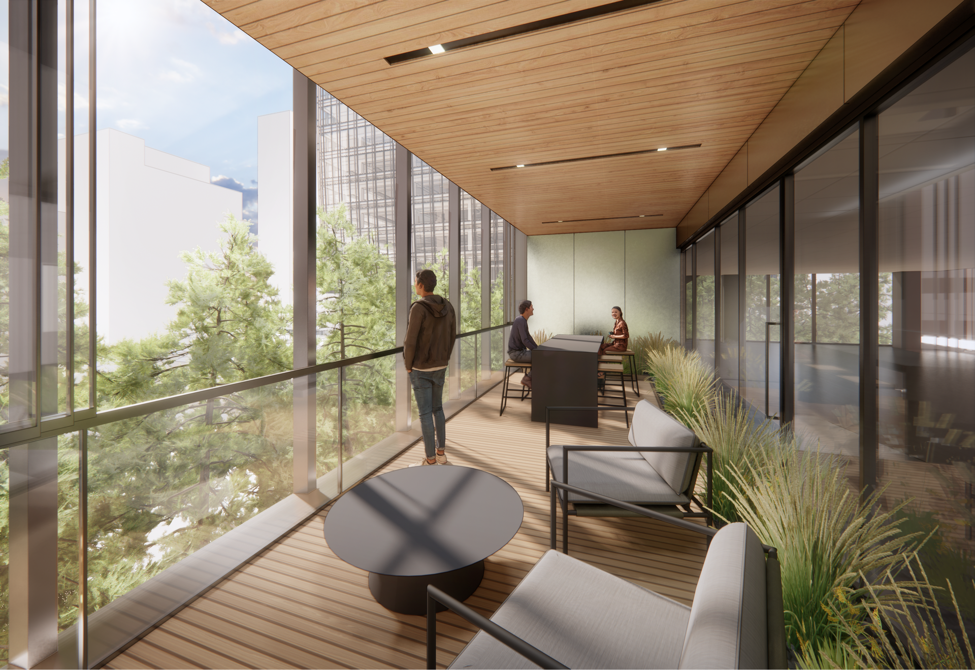 Rendering of the 'Air Porch' concept for PG&E Block Redevelopment in San Francisco, Calif.