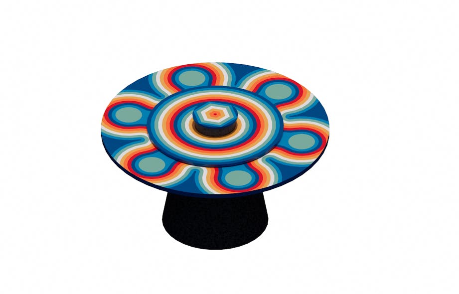 Psychedelic Table designed by Dario Duran was awarded second place in Formica&apos;s FORM Student 2023 Competition.