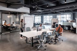 A variety of individual and collaborative workspaces are available in the new Acre office and showroom. A variety of individual and collaborative workspaces are available in the new Acre office and showroom.