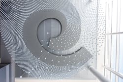 A three-story atrium features 'Helical Trace,' an elaborate light sculpture by local artist Jim Campbell. A three-story atrium features 'Helical Trace,' an elaborate light sculpture by local artist Jim Campbell.