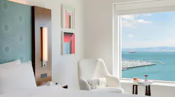 Large picture windows showcase epic views of the Bay and ballpark.