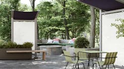 Outdoor meeting spaces are becoming more popular because of the many benefits they provide for occupants.