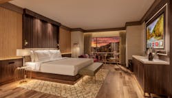 New and easier access to power and charging must be considered, such as with wired decorative shelving adjacent to the TV monitor for plug-ins, nightstand charging stations, and/or electric access at the tables and desks. New and easier access to power and charging must be considered, such as with wired decorative shelving adjacent to the TV monitor for plug-ins, nightstand charging stations, and/or electric access at the tables and desks.