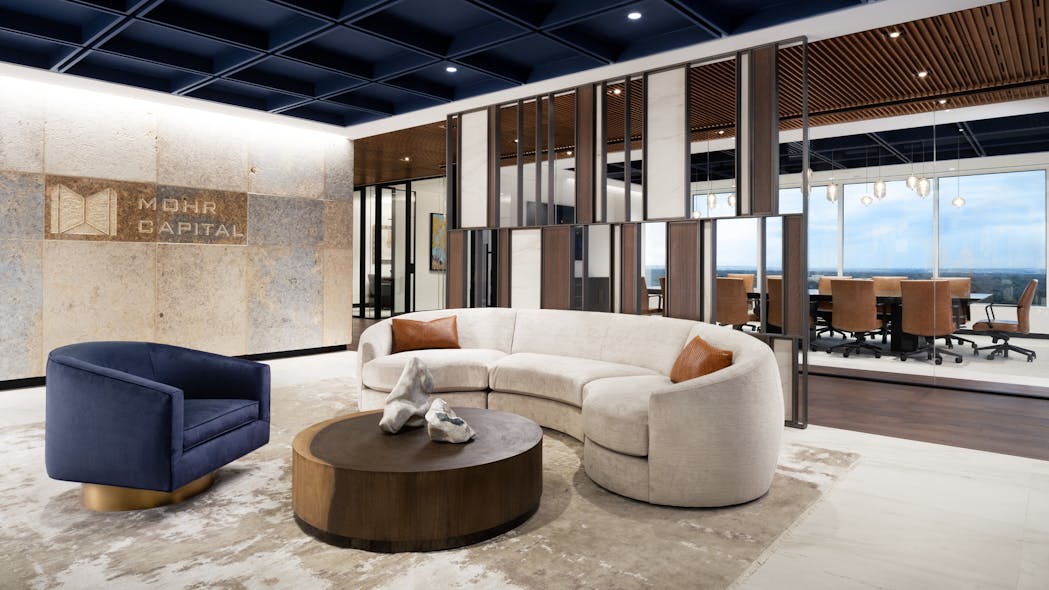 CRE investment firm Mohr Capital&apos;s Dallas headquarters designed by Perkins&amp;Will is both elegant and warm, classic and modern, with an air of elevated hospitality.