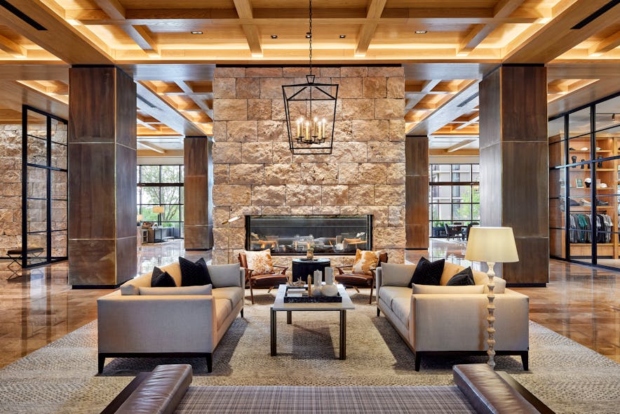The 500-room Omni PGA Frisco Resort features architectural design by SB Architects and Jeffrey Beers International that is inspired by Texas Modernism.