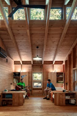 Two counselors are assigned to each cabin and the design maintains a line of sight between them and the campers to make sure their privacy is respected while keeping them safe and cared for.