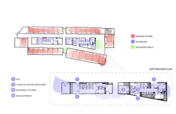 The UTSA student housing bathroom plan. The UTSA student housing bathroom plan.