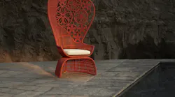 The Crinoline armchair was designed by Patricia Urquiola for B&B Italia. The chair is now available in a new clay finish.