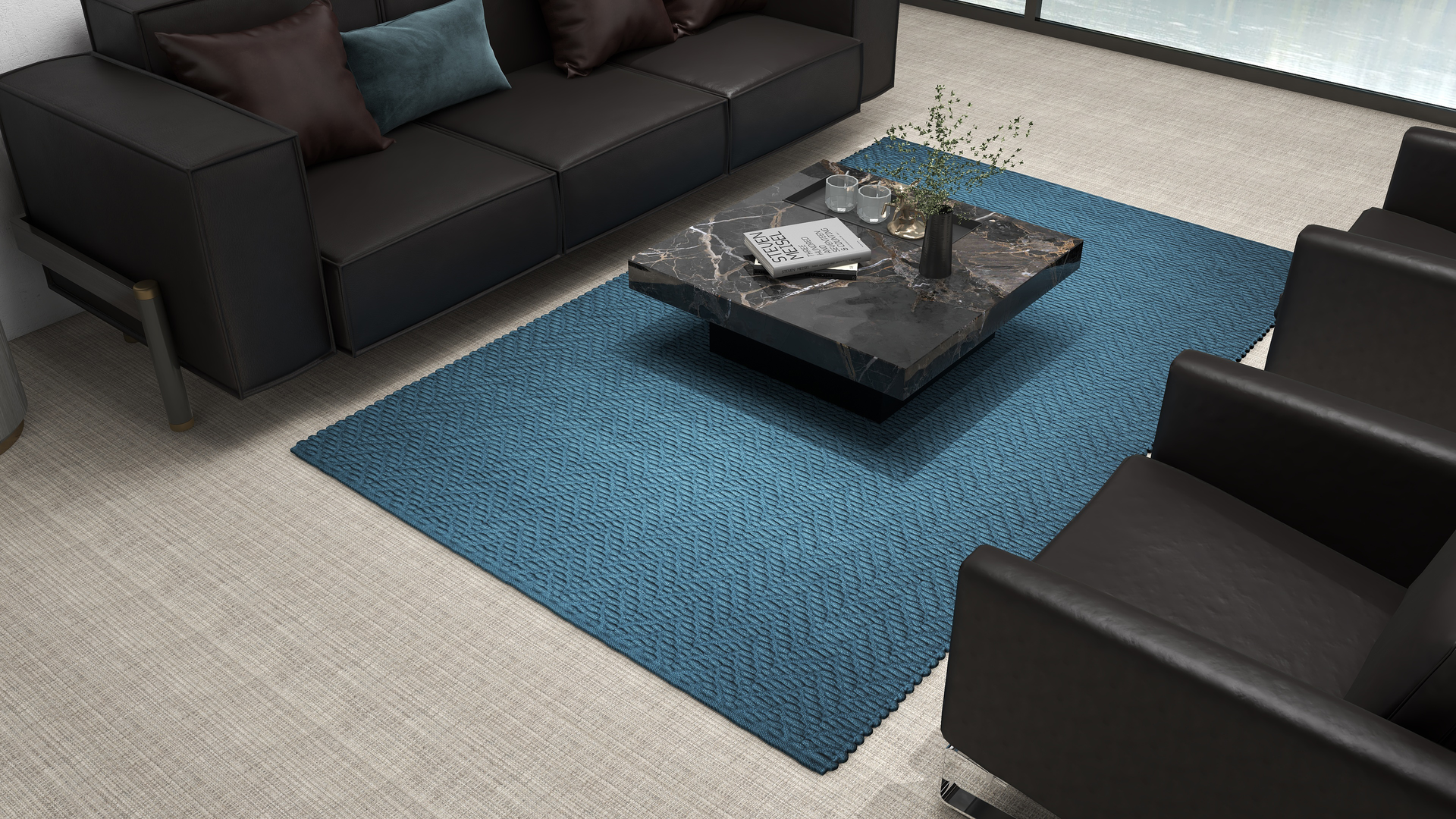 Revio Rug in blue from Divya Living&rsquo;s Limited Edition collection.