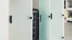 The Hollman Glass Luggage Locker offers a secure option to secure personal items.
