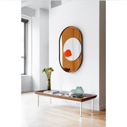 The Ovo Mirror was inspired by the California Light and Space artists. The Ovo Mirror was inspired by the California Light and Space artists.