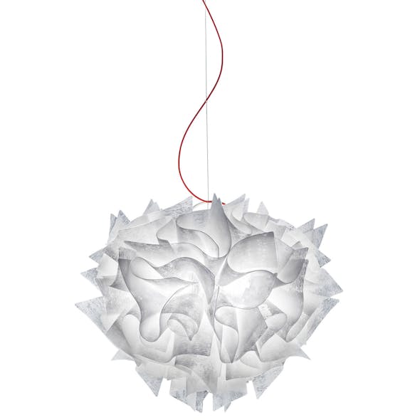 Slamp&rsquo;s Veli Couture Pendant by Adriano Rachele is available as a small or large suspension light and is one of the Design Industry for Peace auction items.
