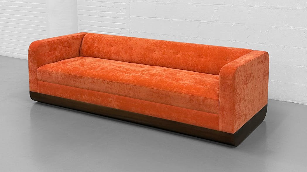 Dune Furniture&apos;s Cocoon Sofa pairs contemporary design with a touch of nostalgia. Check it out and other auction items organized by Design Industry for Peace.