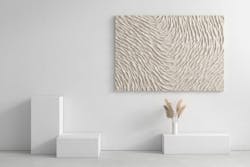 The Formfeld FF1 wall panel offers acoustic distribution and is available in various colors and sizes. This piece is 173 W x 120 H. The Formfeld FF1 wall panel offers acoustic distribution and is available in various colors and sizes. This piece is 173 W x 120 H.