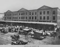 The 1907 Tin Building formerly housed the Fulton Fish Market. The 1907 Tin Building formerly housed the Fulton Fish Market.