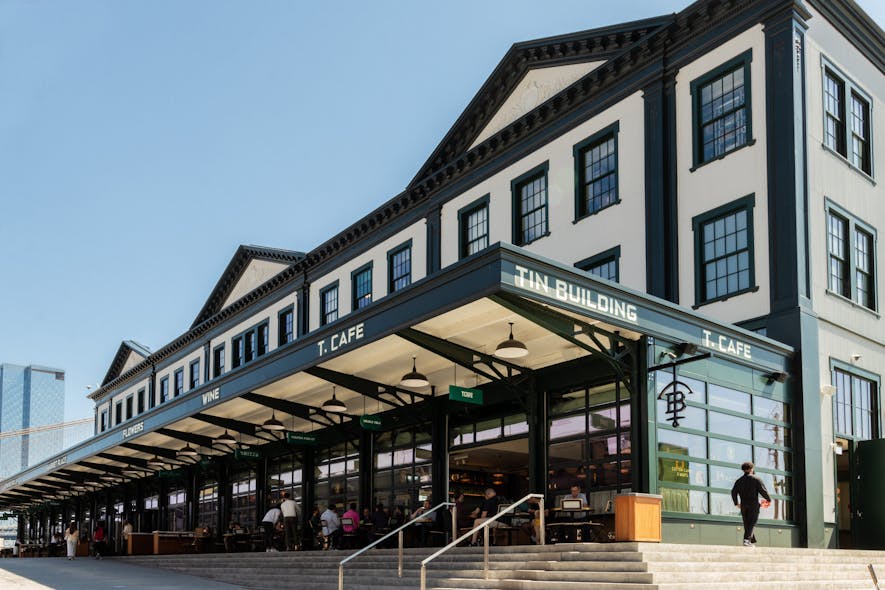 The 1907 Tin Building, formerly the home of the Fulton Fish Market, has been transformed into renowned chef Jean-Georges Vongerichten&rsquo;s bustling, upscale food hall.