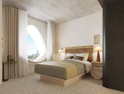 The Populus Hotel will feature 265 rooms, each with Aspen-eye windows showcasing views of the Denver area. The Populus Hotel will feature 265 rooms, each with Aspen-eye windows showcasing views of the Denver area.