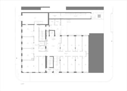 First floor plan for Silk Screen Studios. First floor plan for Silk Screen Studios.
