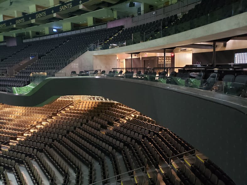 The Caesars Superdome updates feature stylish floating railing.