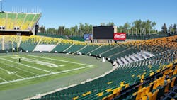 Modular seating systems were installed at Commonwealth Stadium. Modular seating systems were installed at Commonwealth Stadium.